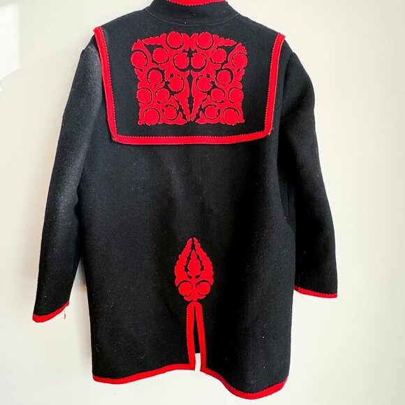 Vintage Eles Fashion Austrian Wool Floral Patchwork Mid Lenght Coat M - Picture 6 of 8